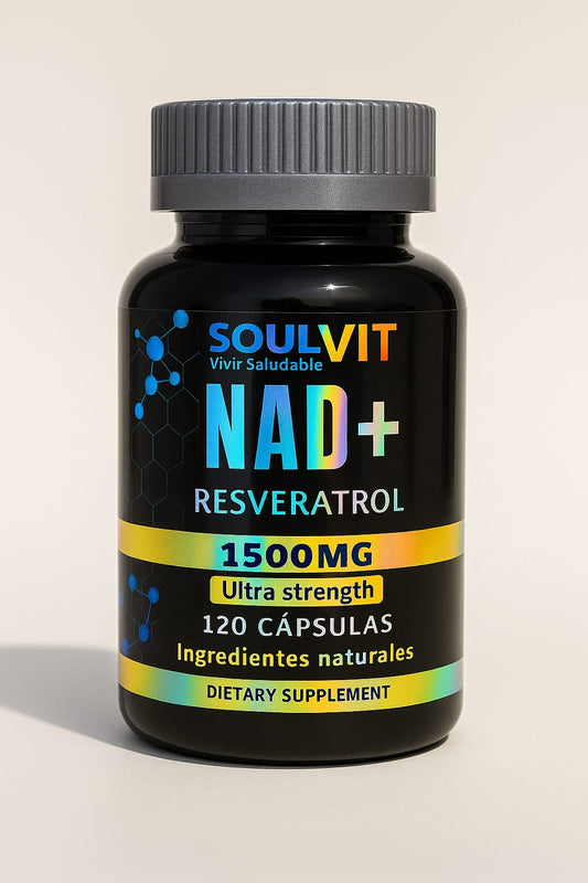 NAD+ con Resveratrol 1500 mg – 120 Cápsulas | Suplemento Antioxidante y Energizante Natural