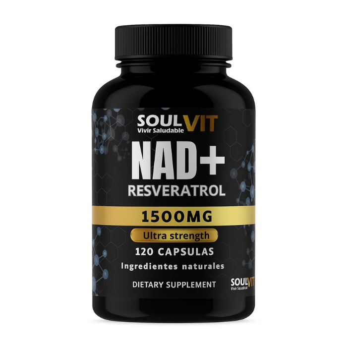 NAD+ con Resveratrol 1500 mg – 120 Cápsulas | Suplemento Antioxidante y Energizante Natural
