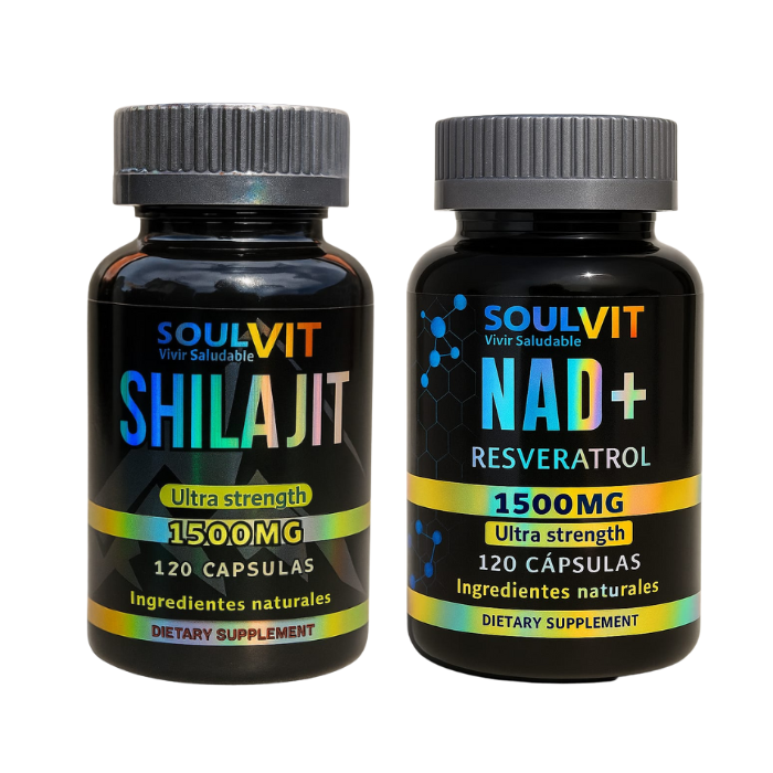 PACK SHILAJIT MAS NAD+RESVERATROL 120 CAPSULAS POR FRASCO