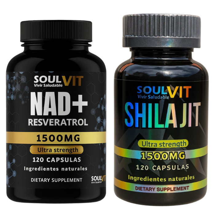 PACK SHILAJIT MAS NAD+RESVERATROL 120 CAPSULAS POR FRASCO