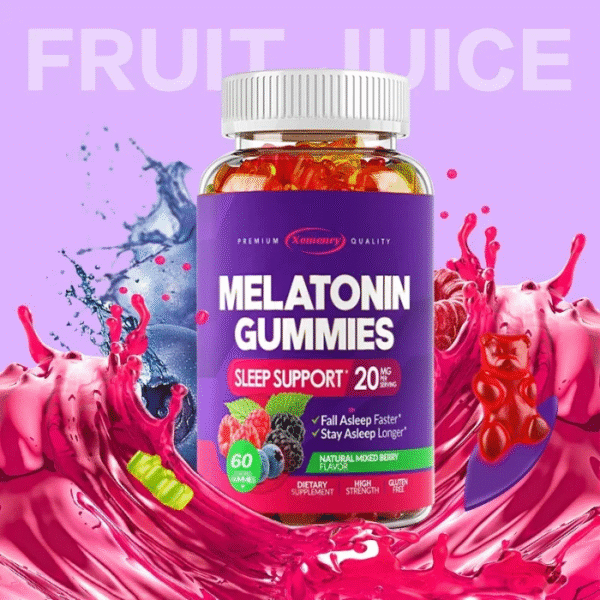 3 Melatonina 20 mg en Gominolas – Sueño Profundo y Natural | 60 Cápsulas | Alta Potencia