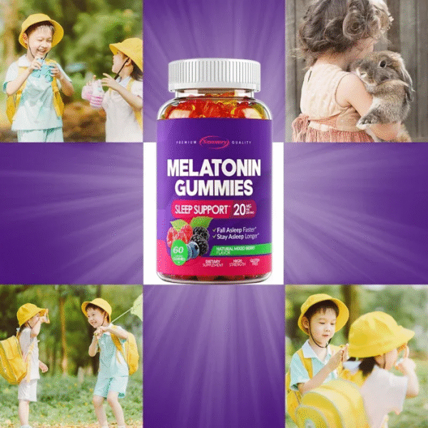 4 Melatonina 20 mg en Gominolas – Sueño Profundo y Natural | 60 Cápsulas | Alta Potencia
