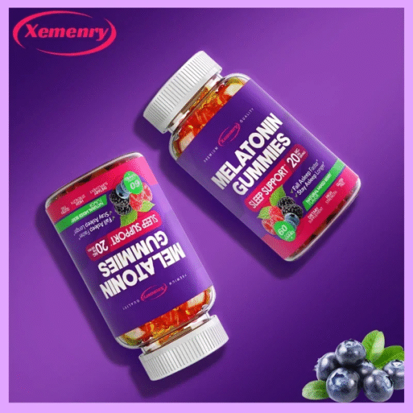 8 Melatonina 20 mg en Gominolas – Sueño Profundo y Natural | 60 Cápsulas | Alta Potencia
