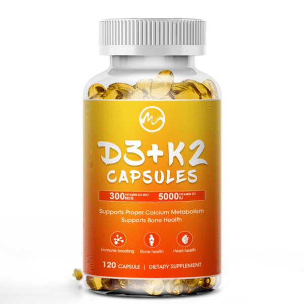 Vitamina K2 + D3 – Nueva Fórmula Vegana | 120 Cápsulas | Salud Ósea, Inmunidad y Absorción de Calcio