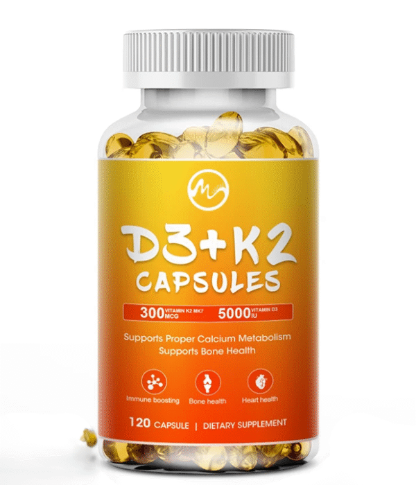 Vitamina K2 + D3 – Nueva Fórmula Vegana | 120 Cápsulas | Salud Ósea, Inmunidad y Absorción de Calcio