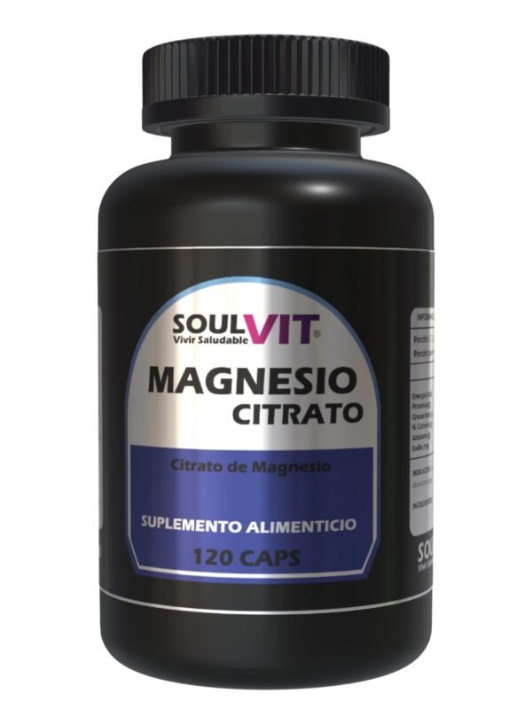 Citrato de Magnesio 120 Cápsulas – Suplemento para Salud Muscular, Nerviosa y Ósea