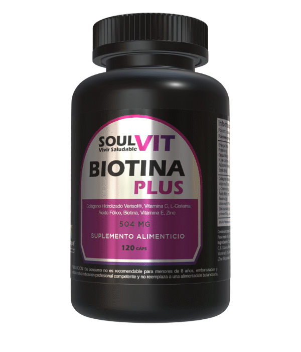 Biotina Plus – Nueva Fórmula Mejorada | 120 Cápsulas para Cabello, Piel y Uñas Saludables